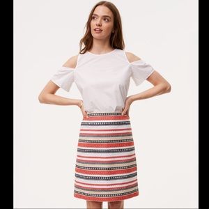 Loft Petite Costa Jacquard Shift‎ Skirt